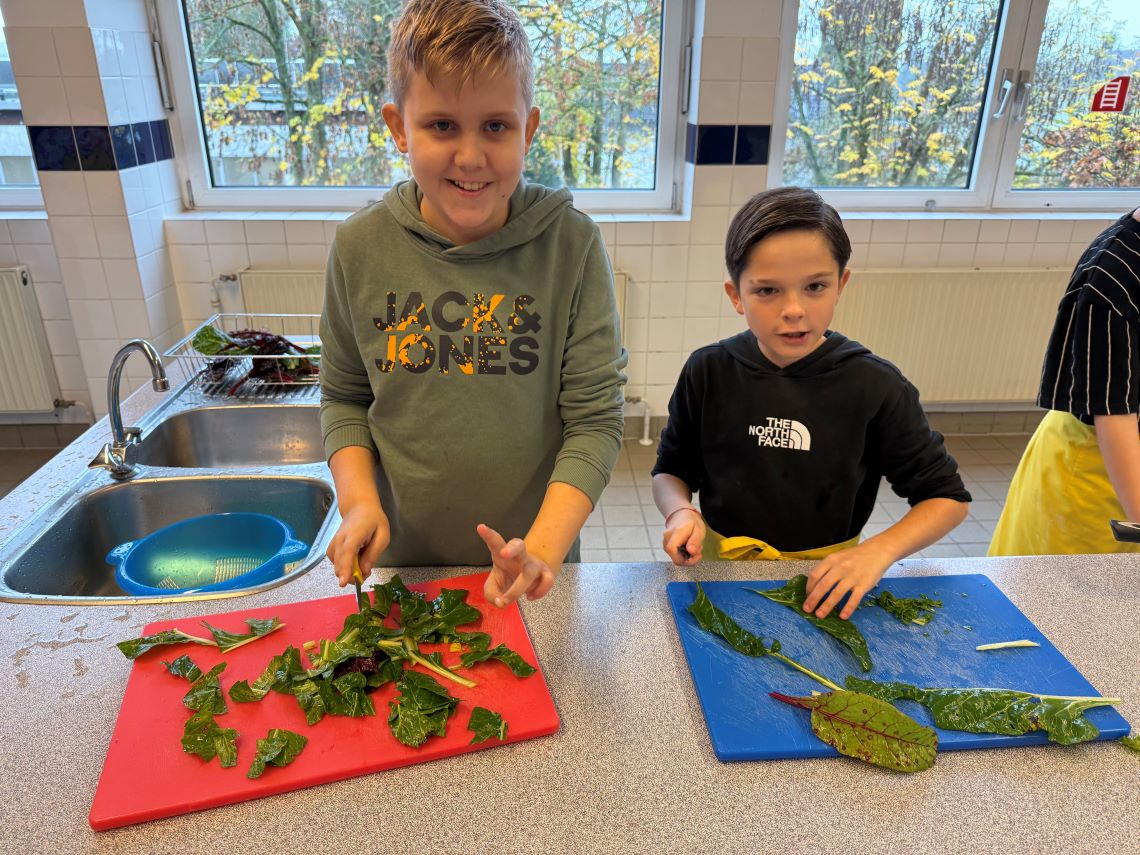 Letzte Ernte im Schulgarten